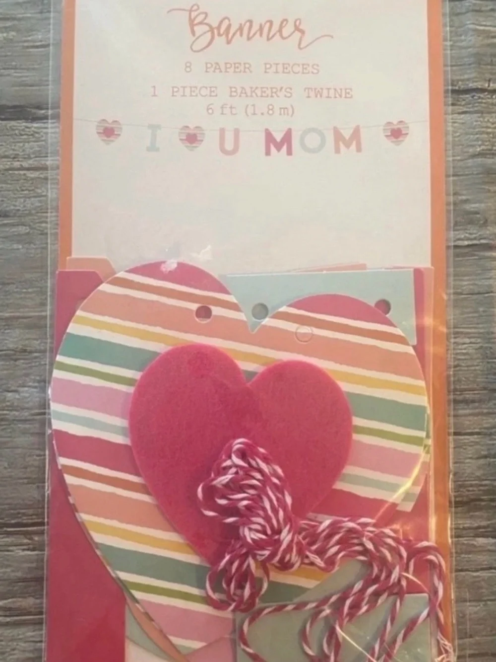💞 New DIY Pink & Colorful I Heart You Mom Mother’s Day Party Banner